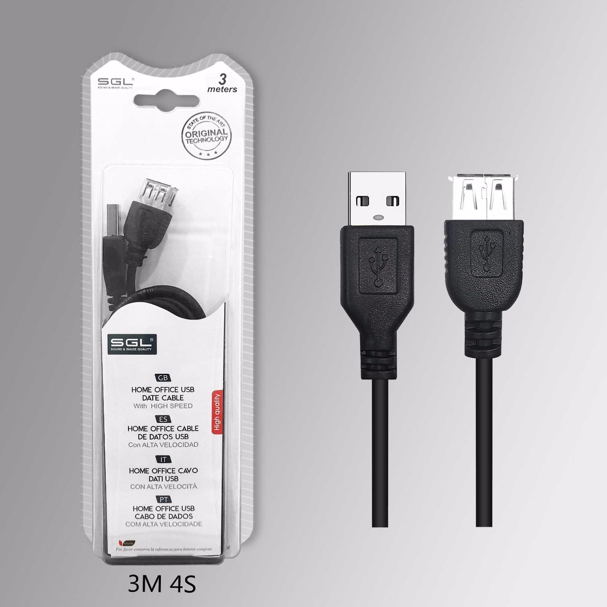 Καλώδιο USB Male/Female – 3m – 4S – 197536