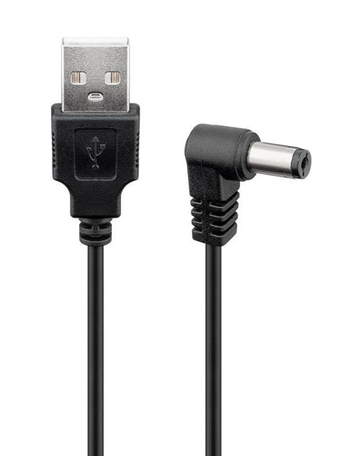 POWERTECH καλώδιο USB σε DC 5.5×2.5mm CAB-U121, copper, 1.5m, μαύρο