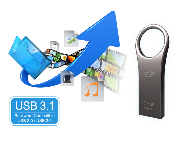 SILICON POWER USB Flash Drive Jewel 80, 16GB, USB 3.2, ασημί