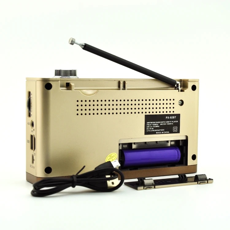Επαναφορτιζόμενο ραδιόφωνο – PX-92BT – 000923 – Gold