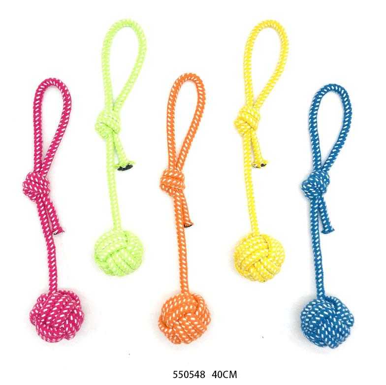 Παιχνίδι σκύλου σχοινί με μπάλα – 40cm – 12pcs – 550548