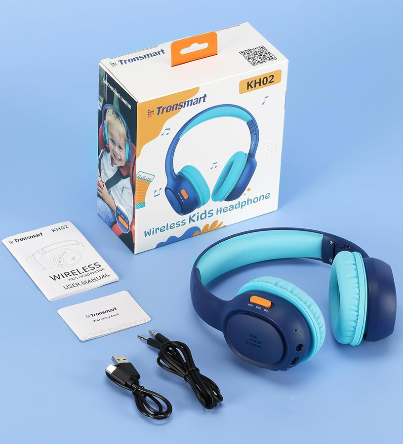 TRONSMART headphones για παιδιά KH02, ασύρματα & ενσύρματα, μπλε