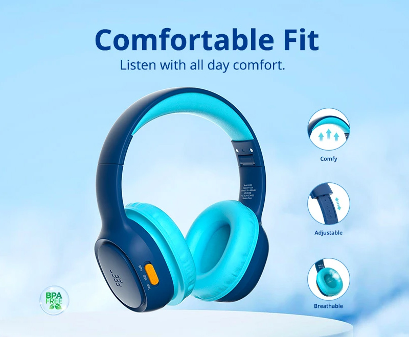 TRONSMART headphones για παιδιά KH02, ασύρματα & ενσύρματα, μπλε