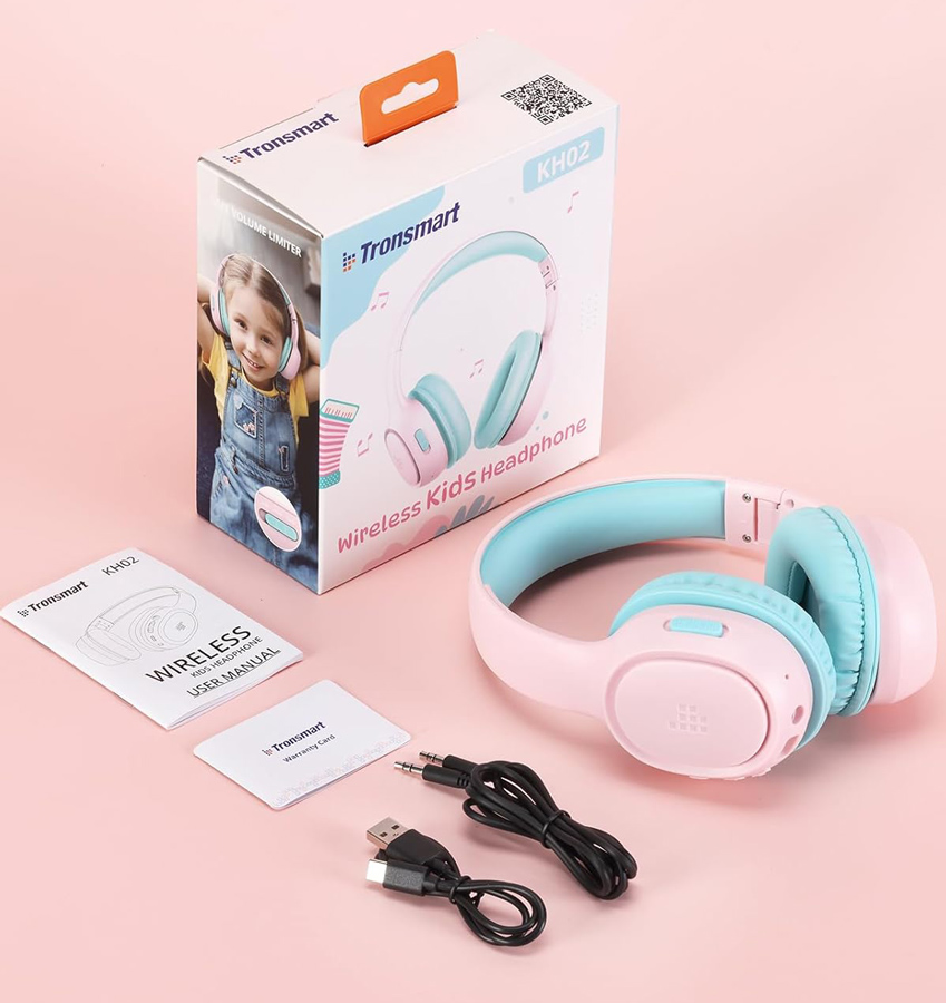 TRONSMART headphones για παιδιά KH02, ασύρματα & ενσύρματα, ροζ