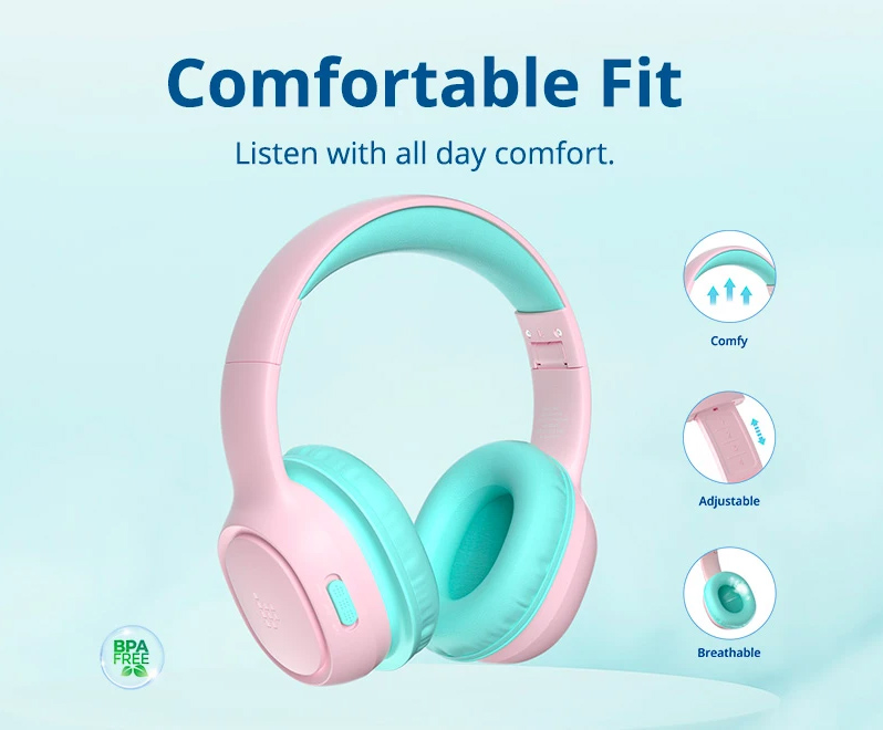TRONSMART headphones για παιδιά KH02, ασύρματα & ενσύρματα, ροζ