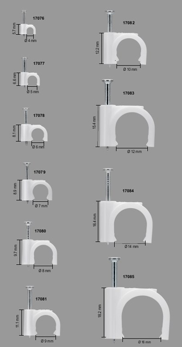 GOOBAY ρόκα στήριξης καλωδίων 17078, 6mm, λευκό, 100τμχ