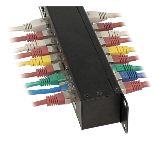 DELOCK patch panel 43295, 19″/1U, CAT 6, 24x coupler RJ45 ports, μαύρο