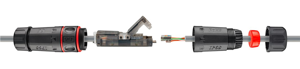 GOOBAY σύνδεσμος καλωδίων CAT 6 44415, UTP, αδιάβροχος, toolfree
