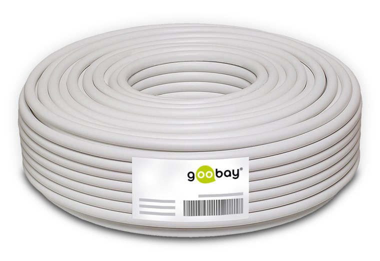GOOBAY καλώδιο κεραίας 51511, 100dB, 75Ω, CCS, 50m, λευκό