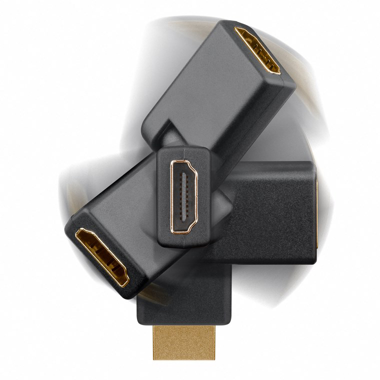 GOOBAY αντάπτορας HDMI 51721, 180° περιστρεφόμενος, 4K/60Hz, μαύρος