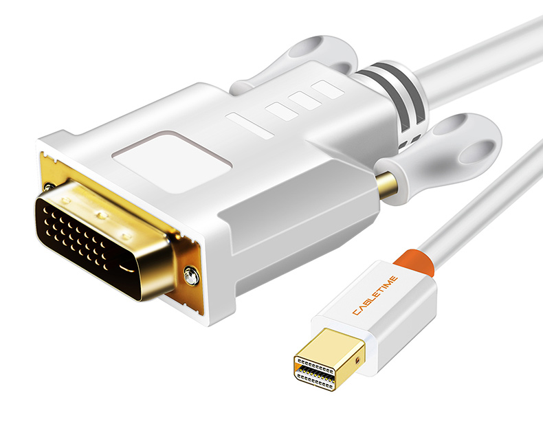 CABLETIME καλώδιο mini DisplayPort σε DVI CT-04G, 1080p, 1.8m, λευκό