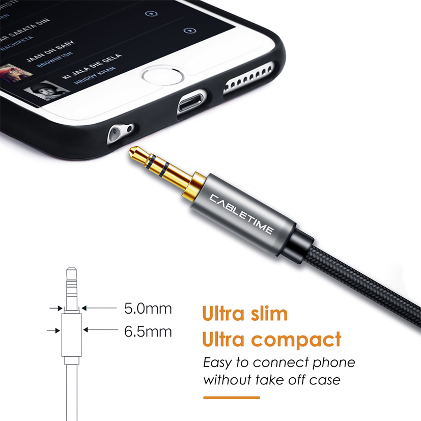 CABLETIME καλώδιο ήχου 3.5mm CT-P11GN, AUX, 3m, μαύρο