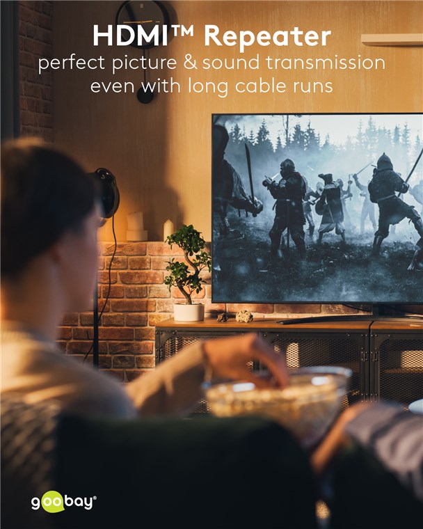 GOOBAY HDMI repeater 58491, 4K/30Hz έως 30m, 1080p 3D έως 40m, μαύρο