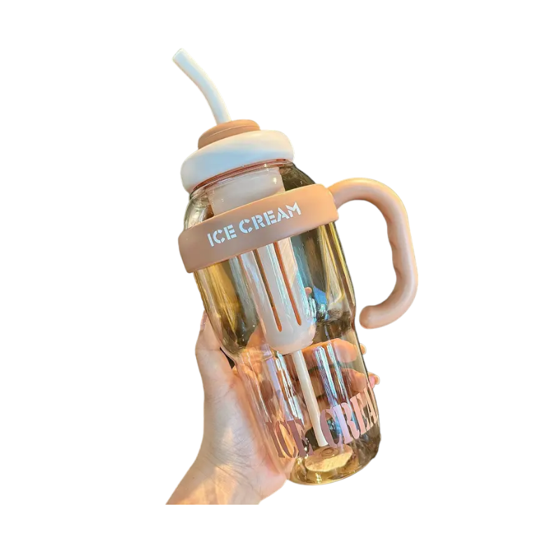 Φορητό παγούρι πλαστικό με καλαμάκι – 1300ml – RTS16 – 590166 – Beige