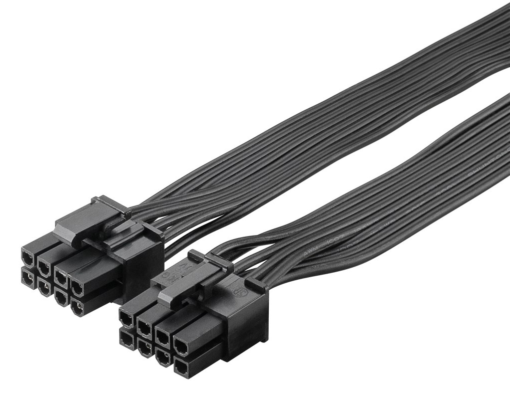 GOOBAY καλώδιο 8 pin σε 2x 6+2 pin PCIe 59714, 23cm, μαύρο