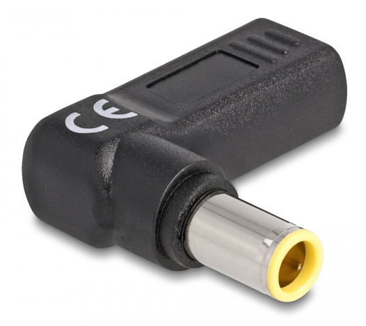 DELOCK αντάπτορας τροφοδοσίας 60012, USB-C σε IBM 7.9×5.5mm, 90°, μαύρος