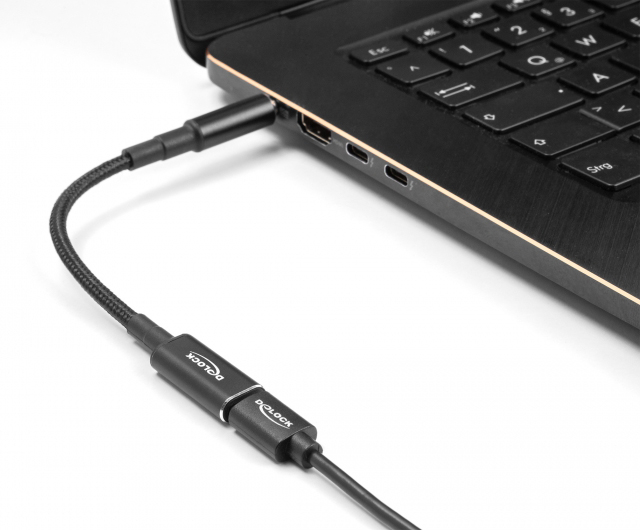 DELOCK καλώδιο τροφοδοσίας 60036, USB-C σε Dell 4.5×3.0mm, 15cm, μαύρο