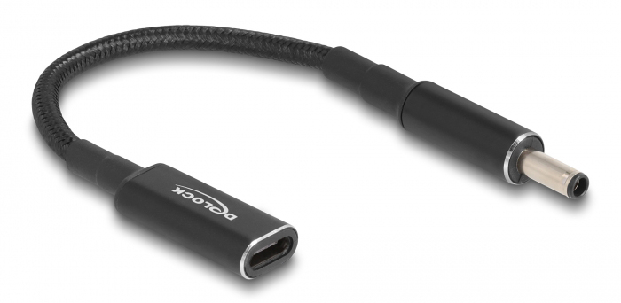 DELOCK καλώδιο τροφοδοσίας 60036, USB-C σε Dell 4.5×3.0mm, 15cm, μαύρο