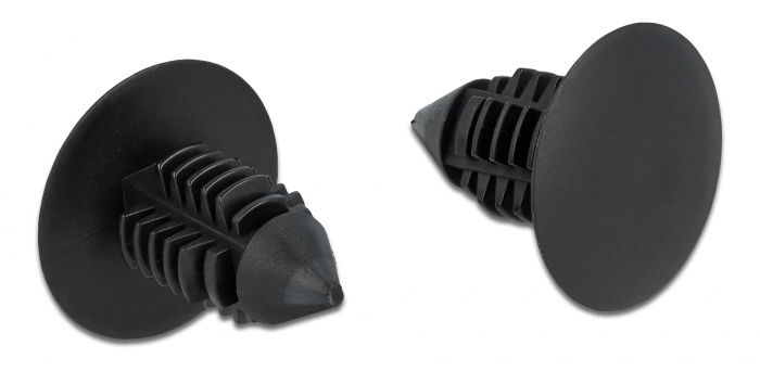 DELOCK Πλαστική τάπα 60187 για κάλυψη οπών, 15×14.5mm, μαύρη, 10τμχ