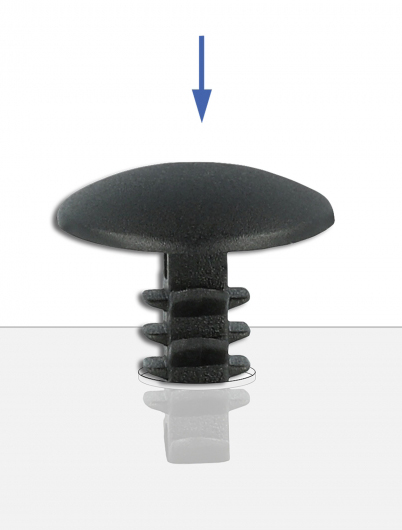 DELOCK Πλαστική τάπα 60188 για κάλυψη οπών, 8.7×9.6mm, μαύρη, 10τμχ