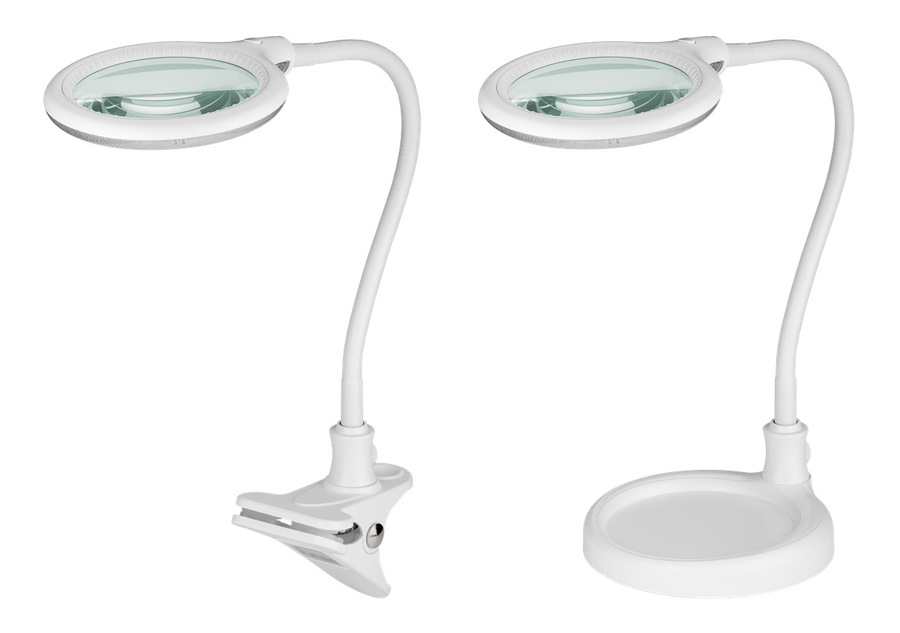 GOOBAY μεγεθυντικός φακός 60359 με κλιπ & βάση, LED, 3 διόπτρες, λευκός