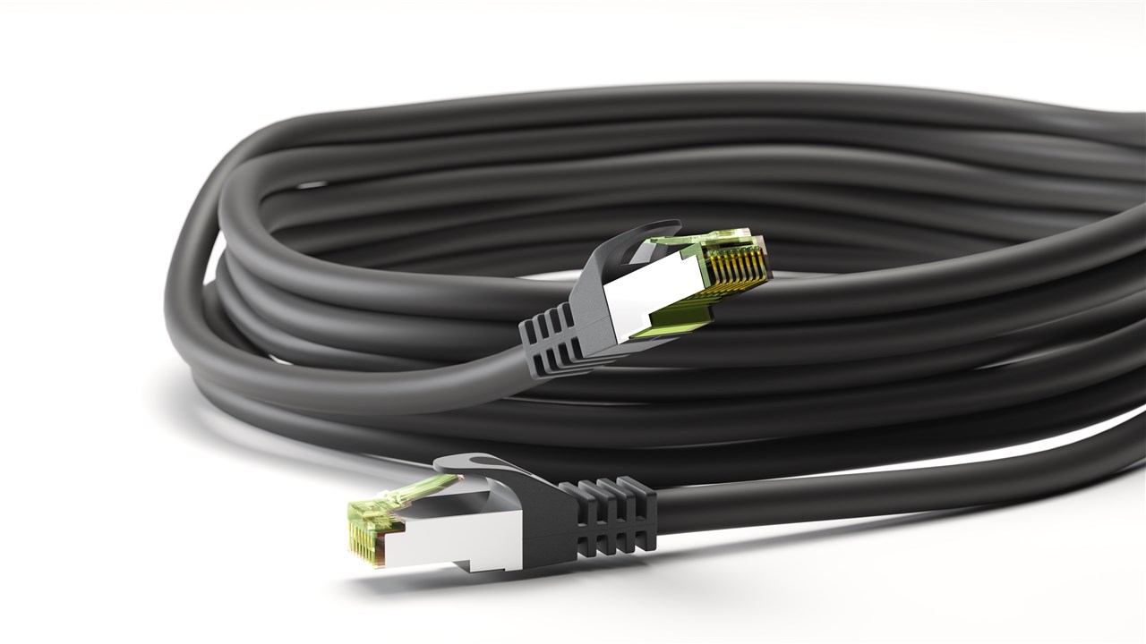 GOOBAY καλώδιο δικτύου 61097, CAT 8.1 S/FTP, copper, LSZH, 7.5m, μαύρο