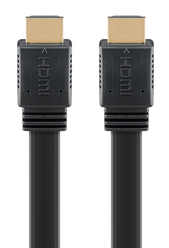 GOOBAY καλώδιο HDMI 2.0 61281, Ethernet, flat, 4K/60Hz 18 Gbps, 5m, μαύρο