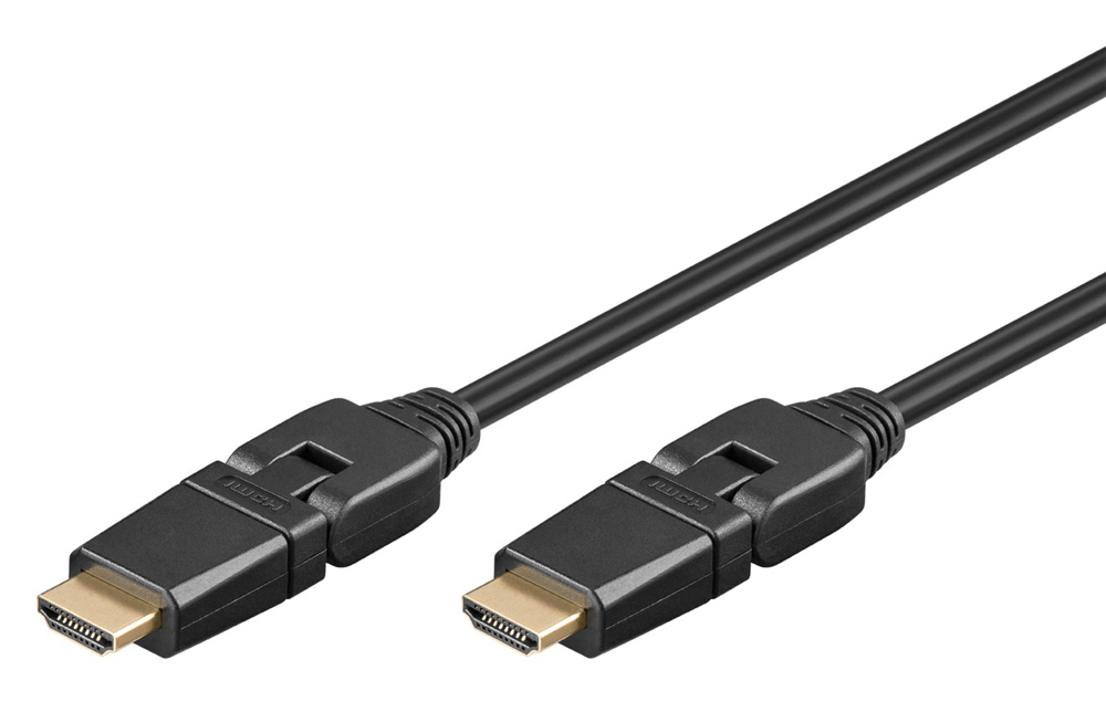 GOOBAY καλώδιο HDMI 61289 με Ethernet, 360°, 4K/60Hz, 18 Gbps, 3m, μαύρο