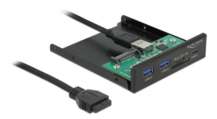 DELOCK front panel 64058, 3.5″ σε USB-C, 2x USB & SD/Micro SD