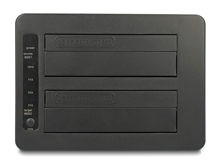 DELOCK docking station 64183 clone function, 2x HDD, CF/SD, 5Gbps, μαύρο