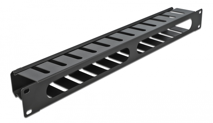 DELOCK cable management 66550 για rack 19″/1U, μεταλλικό, μαύρο