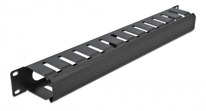 DELOCK cable management 66550 για rack 19″/1U, μεταλλικό, μαύρο
