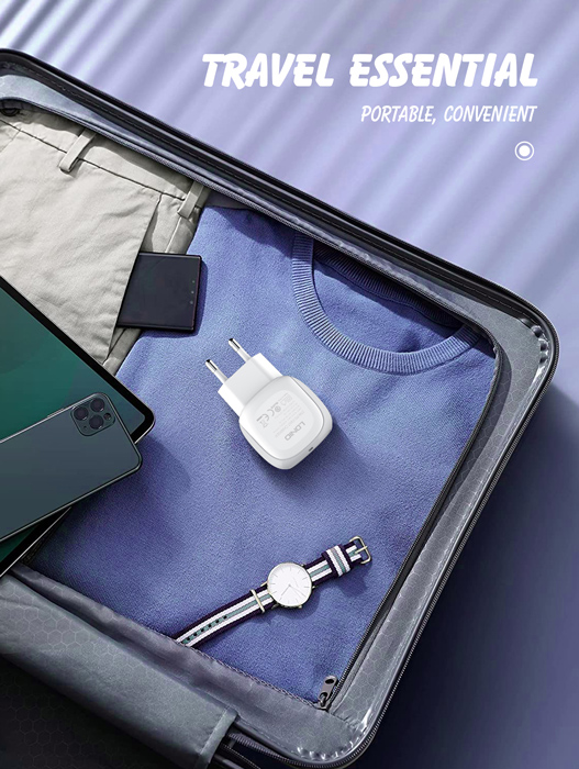 LDNIO φορτιστής τοίχου A1206C με καλώδιο USB-C, 1x USB-C, 27W PD, λευκός