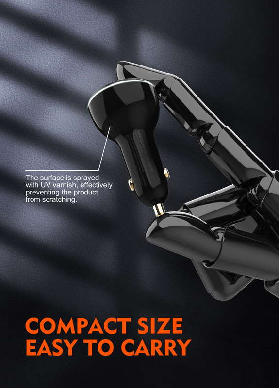LDNIO φορτιστής αυτοκινήτου C102 με καλώδιο, USB/2x USB-C, 160W, μαύρος