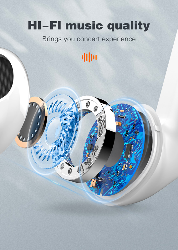 LDNIO earphones με θήκη φόρτισης T03, True Wireless, HiFi, Φ13mm, μαύρα