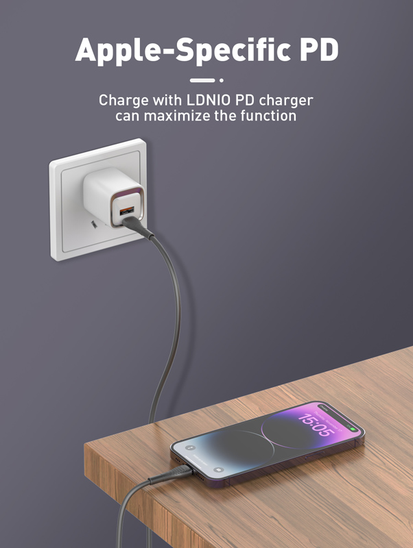 LDNIO καλώδιο Lightning σε USB-C LC671I, 30W PD, 1m, γκρι