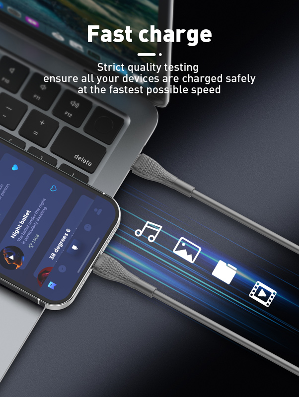 LDNIO καλώδιο Lightning σε USB-C LC671I, 30W PD, 1m, γκρι
