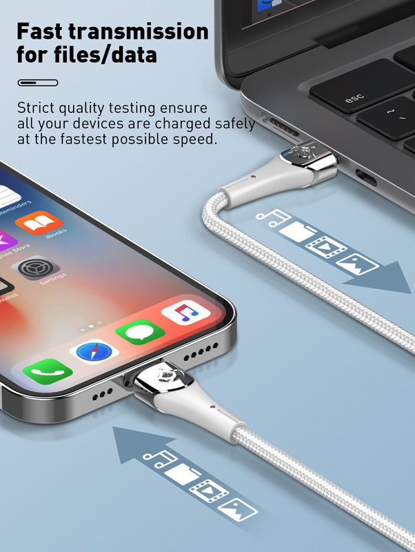 LDNIO καλώδιο Lightning σε USB-C LC861I, 30W PD, 1m, γκρι