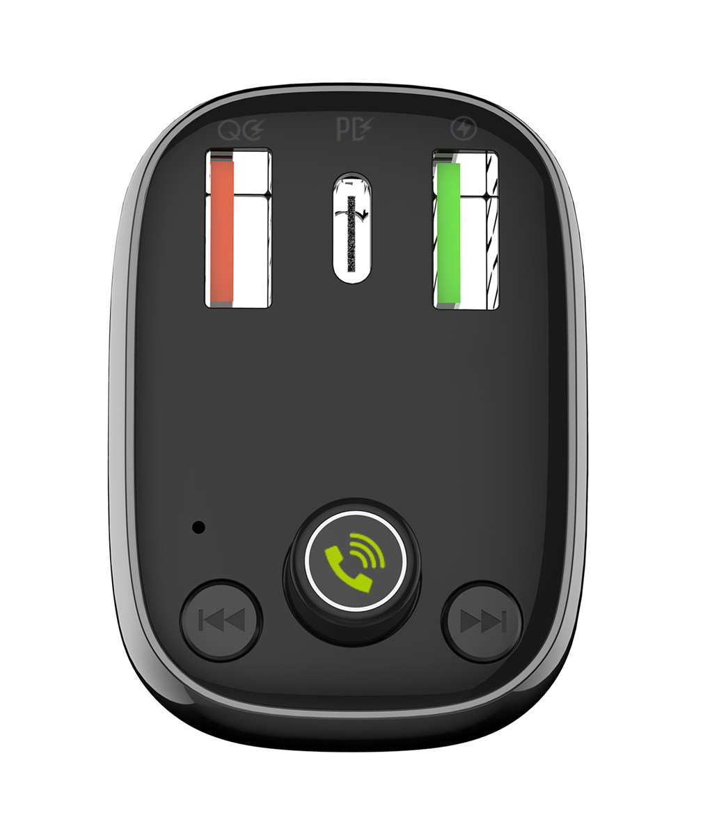LDNIO FM Transmitter & φορτιστής C704Q, 2x USB/1x USB-C, 36W, Bluetooth, μαύρο
