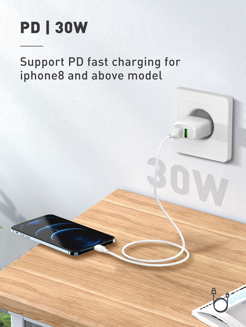LDNIO καλώδιο Lightning σε USB-C LC121I, 30W PD, 1m, λευκό
