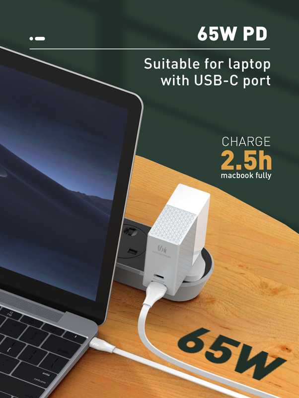 LDNIO καλώδιο USB-C σε USB-C LC131C, 65W PD, 1m, λευκό