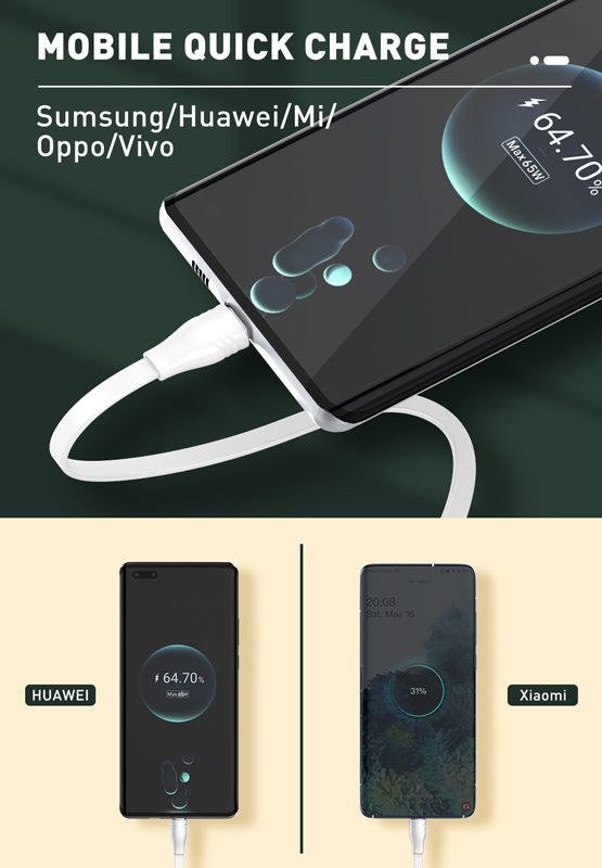 LDNIO καλώδιο USB-C σε USB-C LC131C, 65W PD, 1m, λευκό