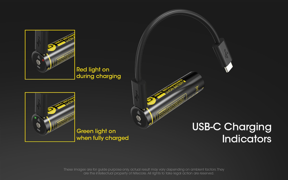 NITECORE επαναφορτιζόμενη μπαταρία τύπου 18650 NL1826R, 2600mAh, USB-C
