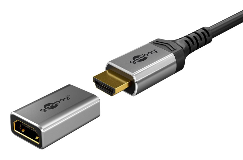 GOOBAY αντάπτορας HDMI 72008, Ethernet, 8K/60Hz, 4K/120Hz, 48 Gbps, γκρι