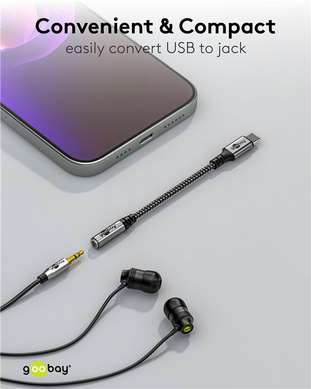 GOOBAY αντάπτορας USB-C σε 3.5mm 74056, γκρι