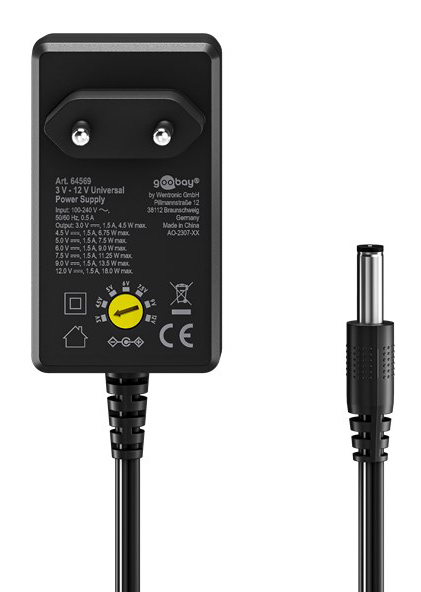 GOOBAY επιτοίχιος φορτιστής 74436, 5V-15V, 36W, 12 tips