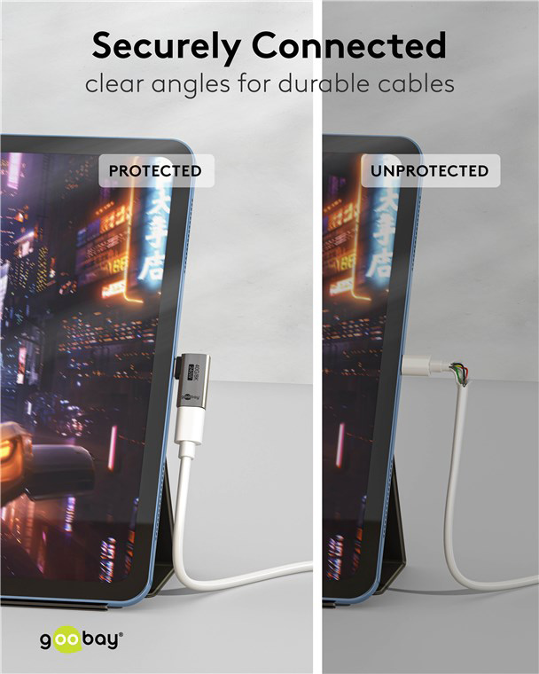 GOOBAY αντάπτορας USB-C 74441, γωνιακός 90°, USB4, 240W, 40Gbps, 8K, γκρι