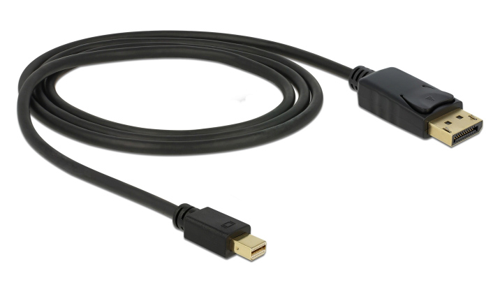 DELOCK καλώδιο mini DisplayPort σε DisplayPort 82698, 4K/60Hz, 21.6 Gbps, 1m, μαύρο