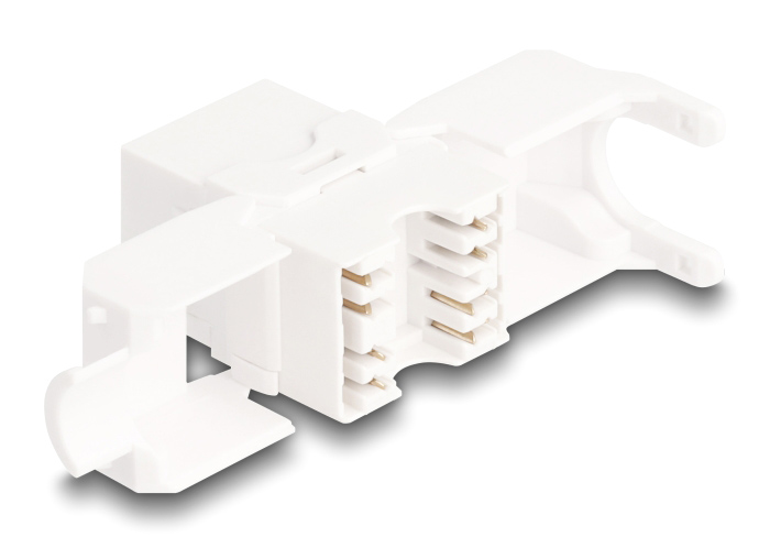DELOCK Keystone module 86051, RJ45 σε LSA, Cat.6A UTP, λευκό, 4τμχ