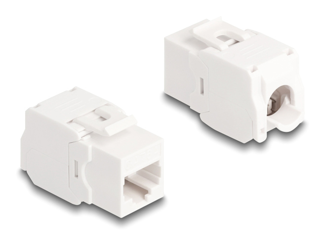 DELOCK Keystone module 86051, RJ45 σε LSA, Cat.6A UTP, λευκό, 4τμχ
